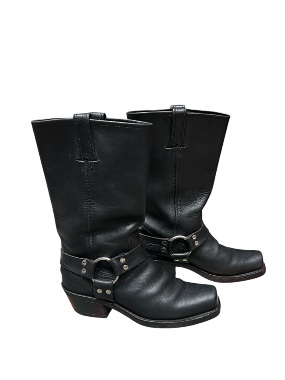 Frye Black Leather Harness 12R Boots